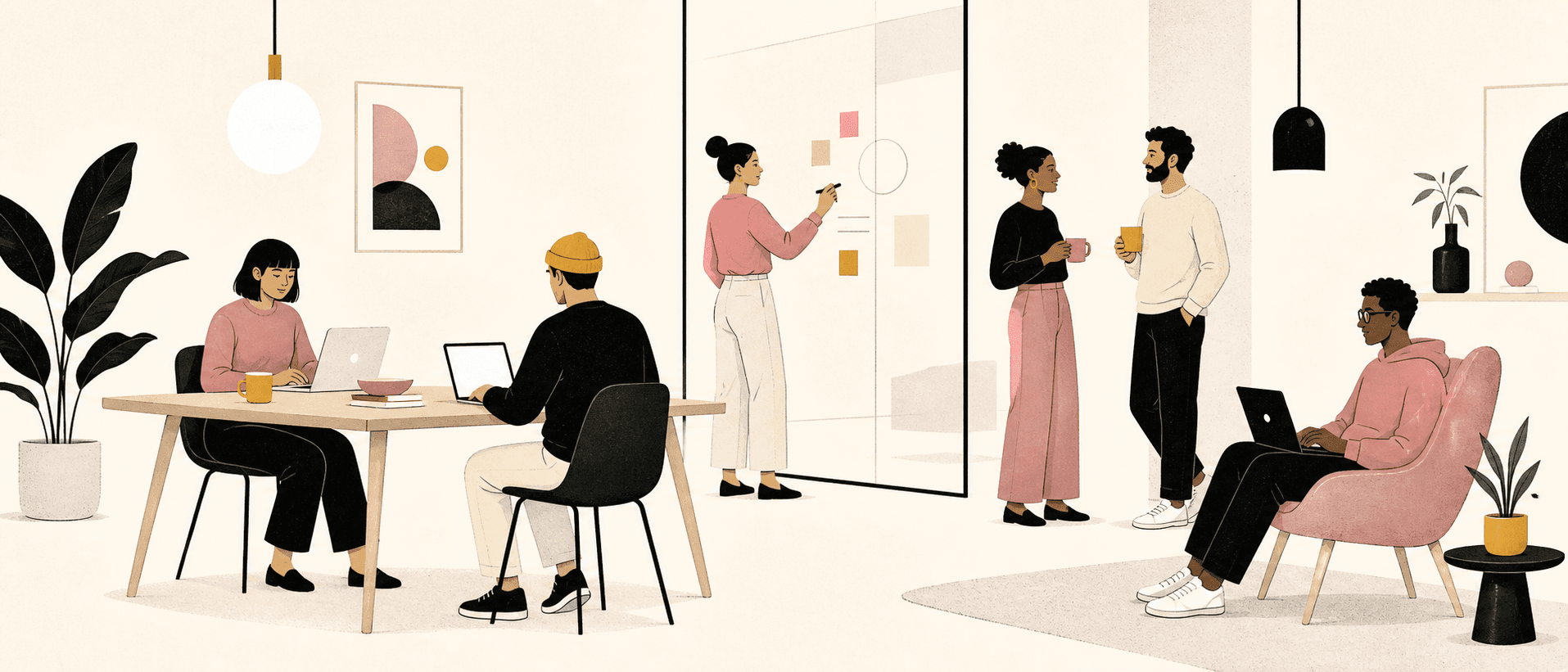 Mad Solutions — illustration av teamet i studion